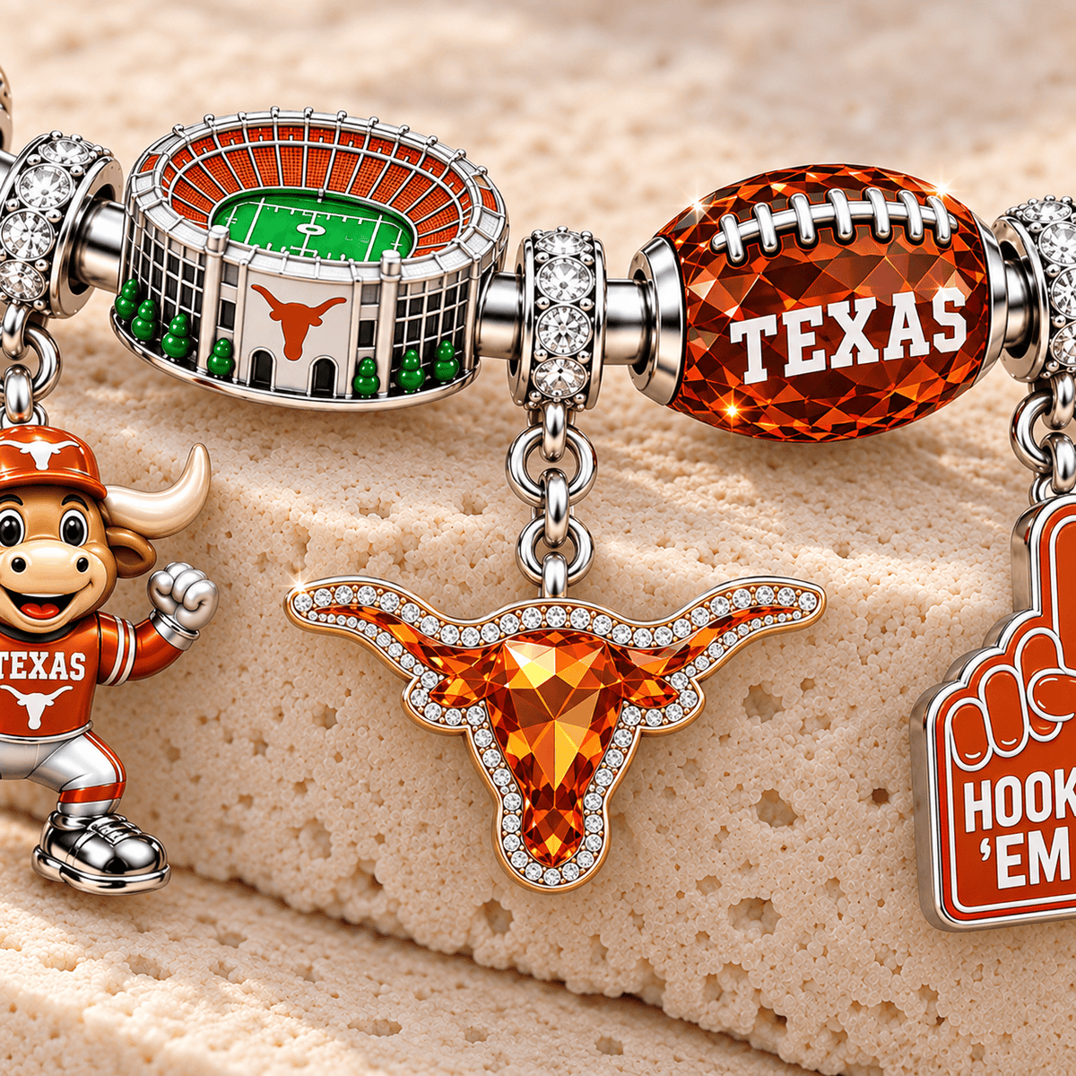 TLS Silver Charm Bracelet Set TMH