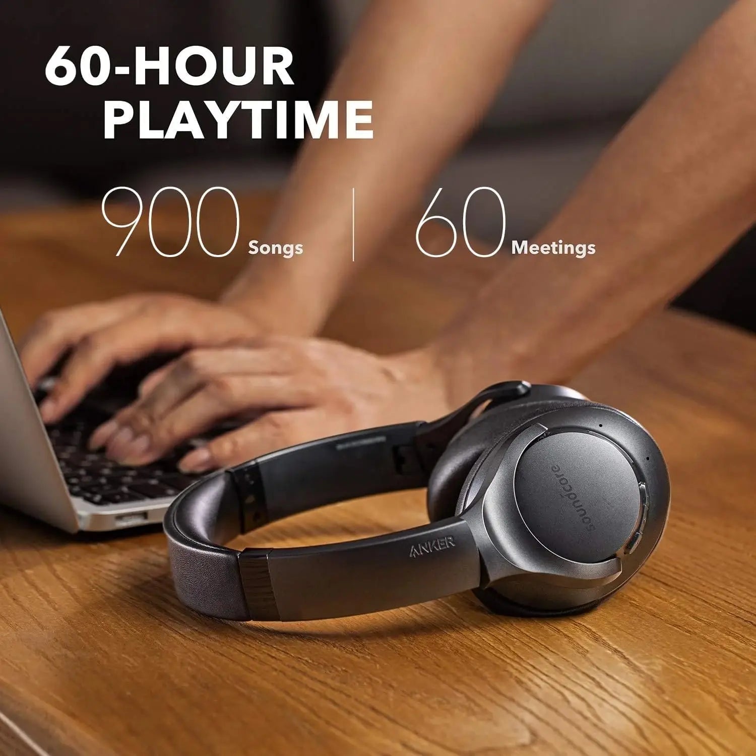 Soundcore Anker Life Q20 Hybrid Active Noise Cancelling, Wireless Over Ear Bluetooth Headphones, 60H Playtime  (Refurbished)
